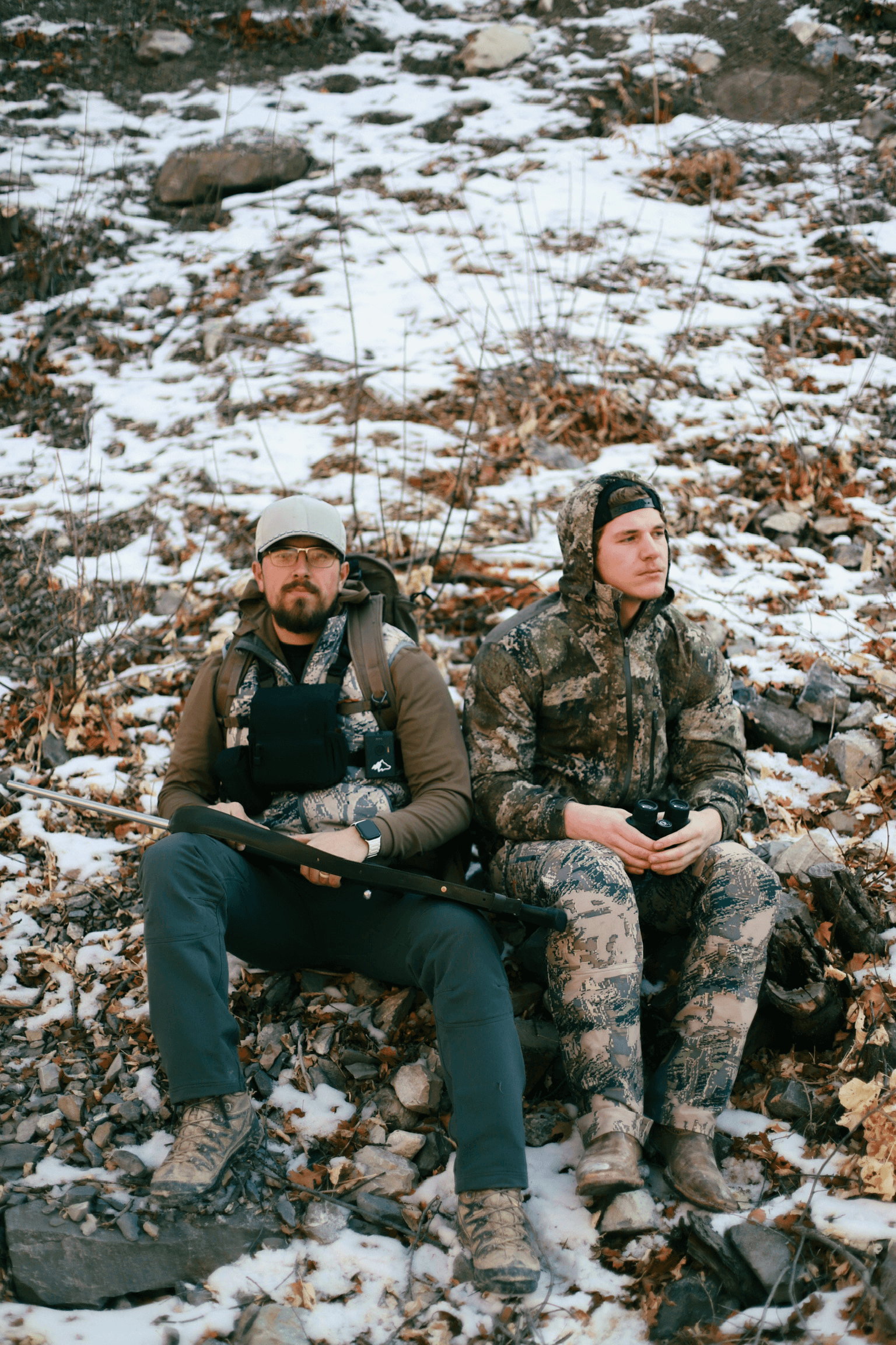 Two hunters with Kiba device in the field