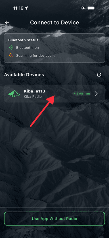 Pair the app to the radio